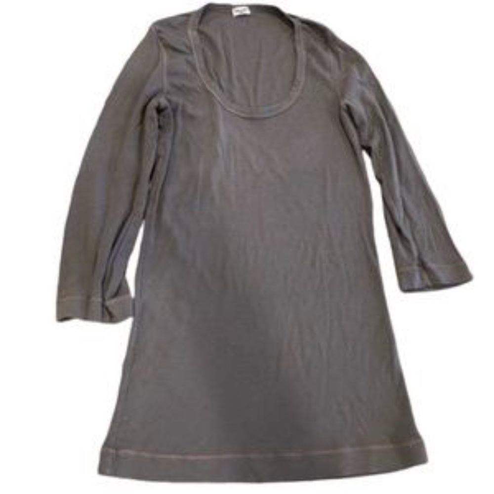 Splendid Scoop Neck Charcoal Gray ¾ Sleeve T Shirt